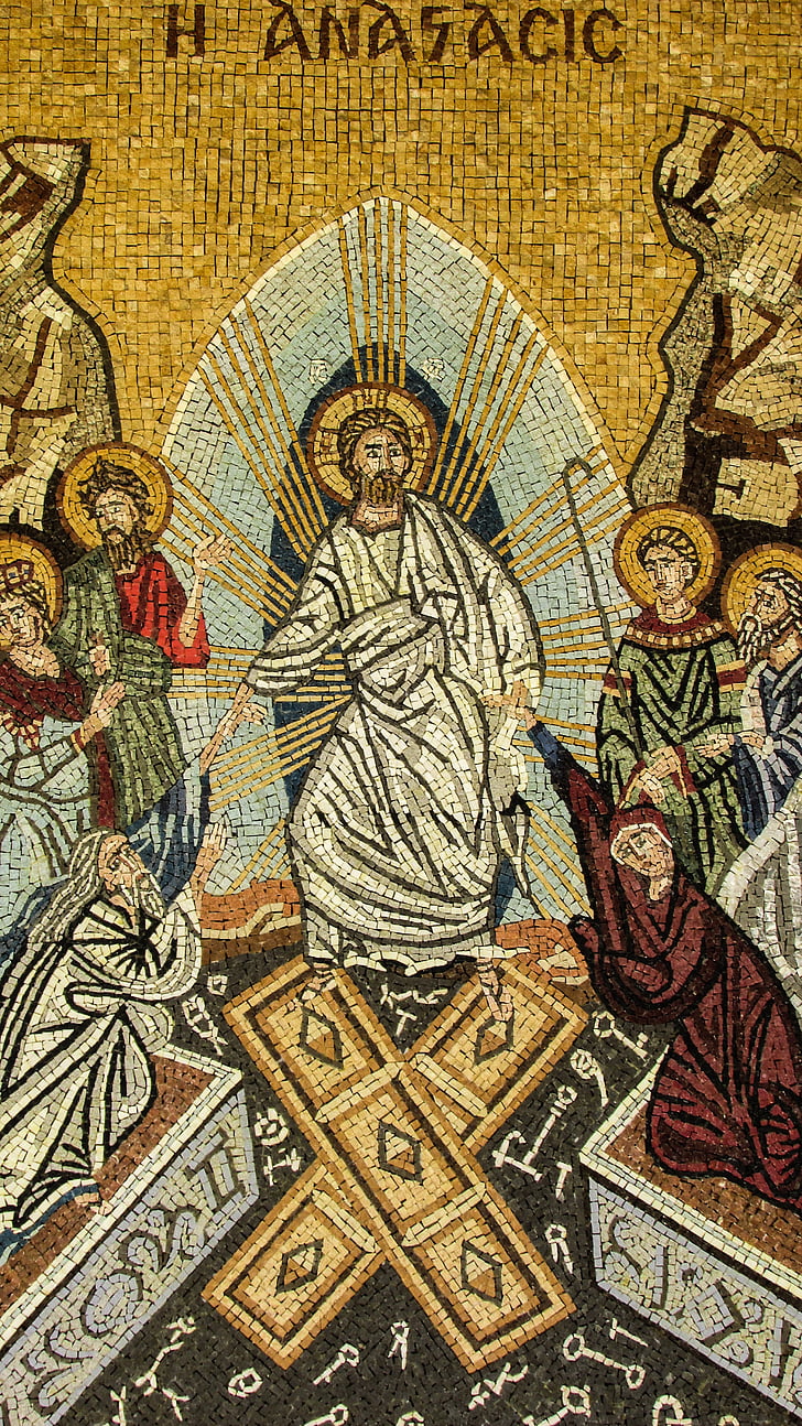 Résurrection, mosaïque, Église, orthodoxe, religion, Chypre, Perivolia