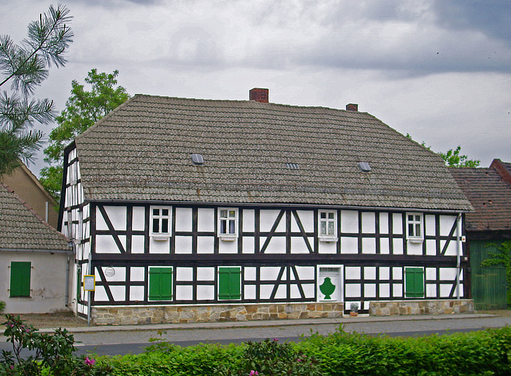 Etusivu, ristikon, muistomerkki, Village, vanha talo, Thüringen Saksa, Saksa