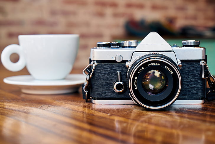 antiguo, cámara, lente, hobbies juguetes, Foto del producto, diseño, café