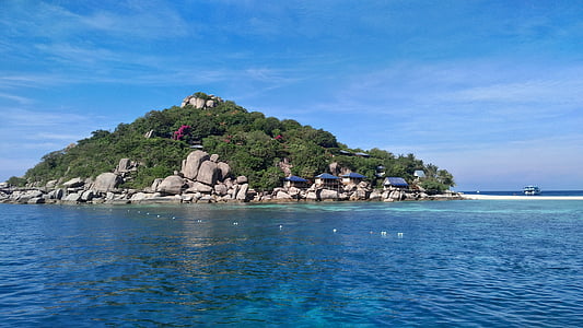 Koh nang yuan, sziget, Thaiföld, Dél-tengeri, tenger, víz, kék