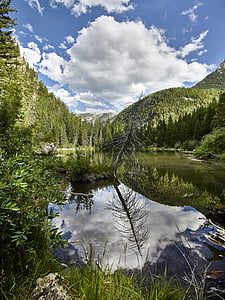 landschap, schilderachtige, wildernis, ruige, hagedis lake, Colorado, Bergen