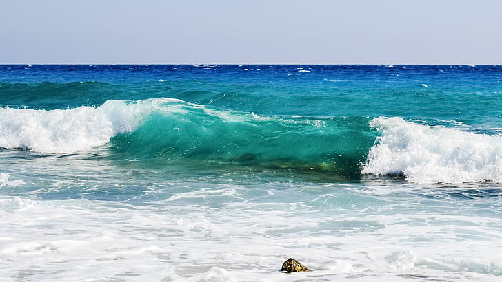 gelombang, air, cairan, semprot, busa, laut, alam