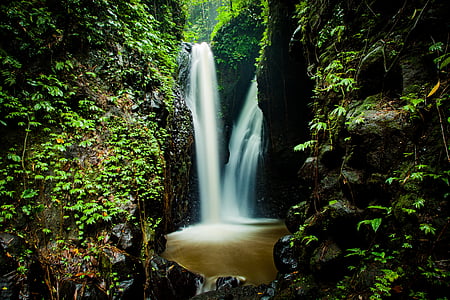 vodopád, Příroda, Les, tropy, džungle, datový proud, voda