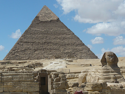pyramidy, Sfinga, Káhira, Egypt, archeologie, chrám, starověké