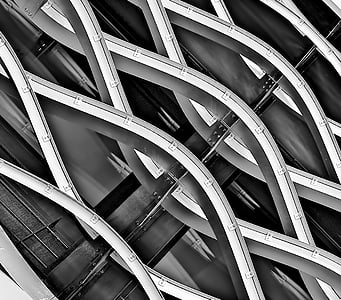 architecture, building, infrastructure, steel, metal, black And White, built Structure