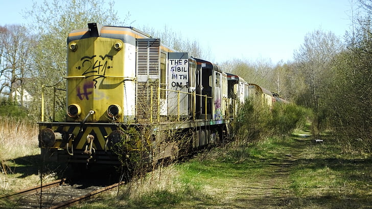 spoorwegen, trein kerkhof, oude locomotief, Diesellocomotief