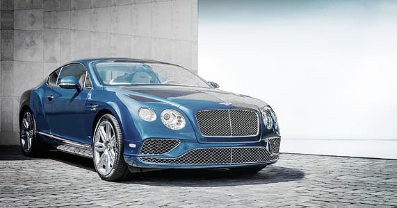 blå, Coupe, bil, Automotive, Bentley, transport, inga människor