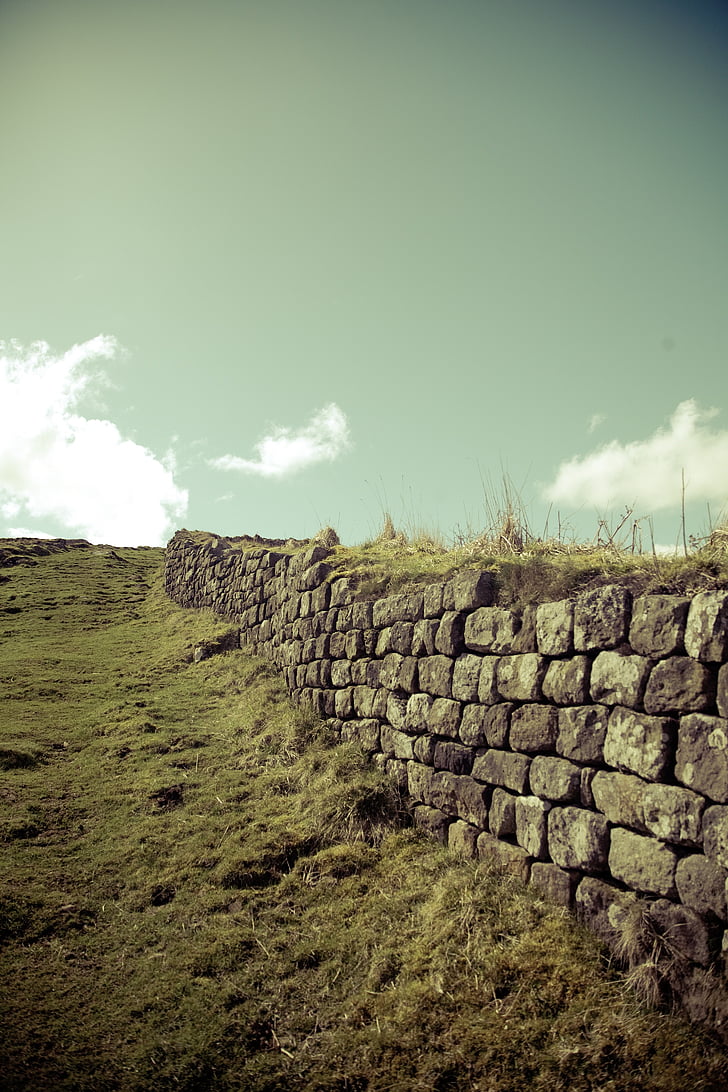hadrian wall, monument, structures, building, wall, war, cross mounting system