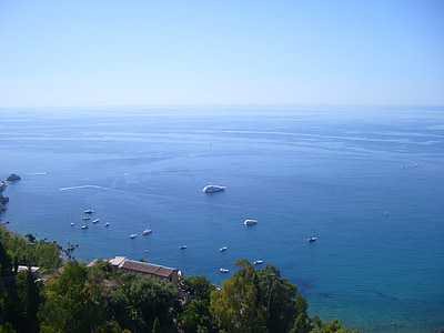 jūra, daba, ainava, vasaras, Taormina, Horizon