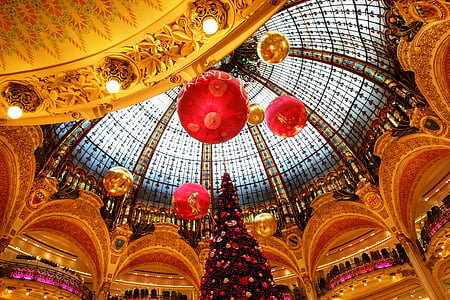Paris, La fayette, mağaza, Fransa, Noel, Alışveriş Merkezi, Lafayette