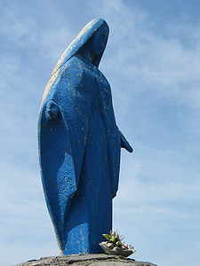 ikon, Maria, blå, bild, staty, religion