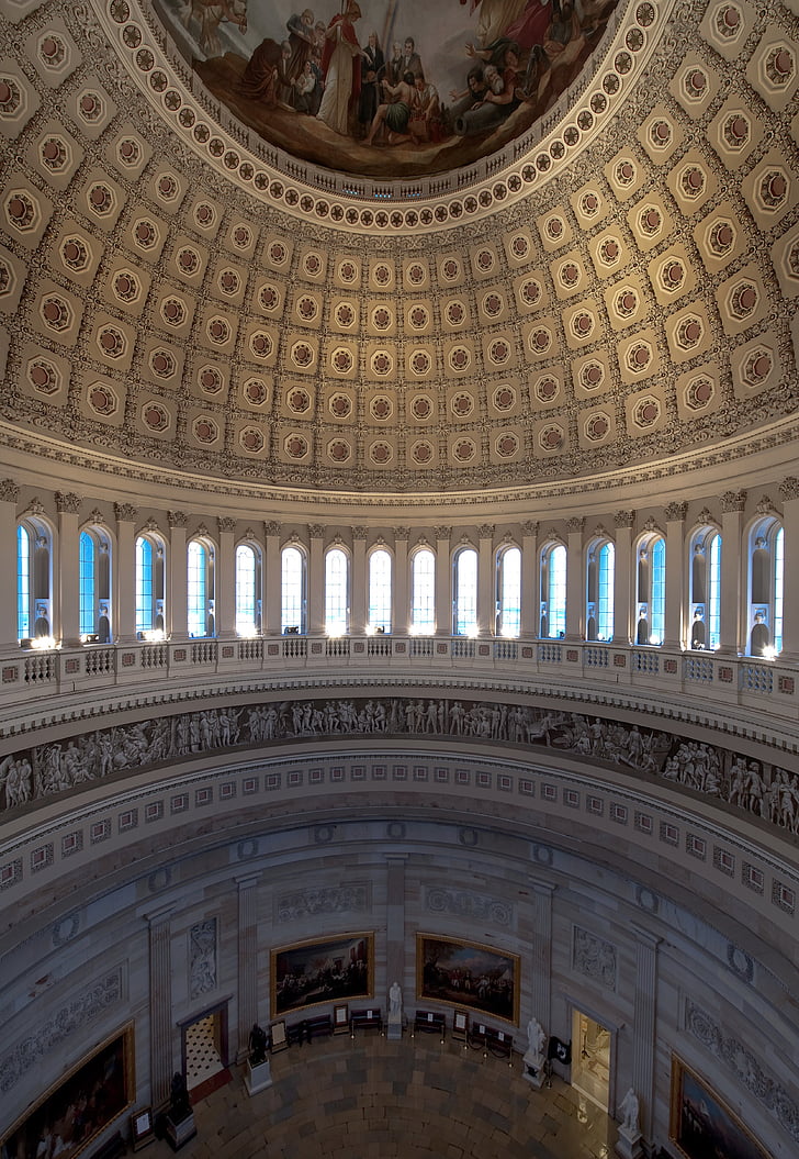 Washington dc, Capitol, edifício, interior, interior, rotunda, arte