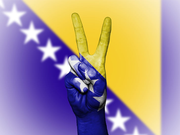 Bosna a Hercegovina, Bosna, a Hercegovina, vlajka, mír, pozadí, Nápis