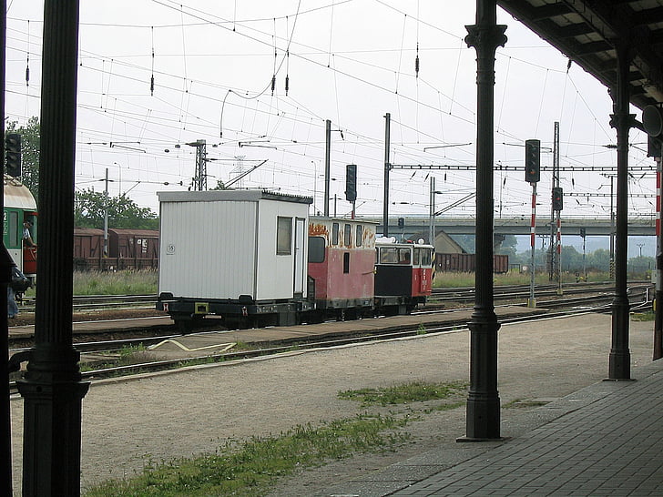 arbeitszug, železničná, údržba, gleisarbeitszug, Česká republika, Protivín, preprava