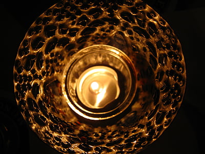 Čajová svíčka, svíčka, o, světlo, reflexy