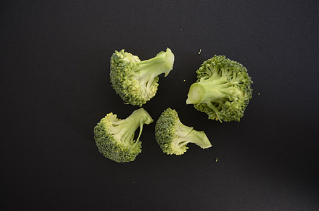 brokoli, 야채, 검정색 배경, florets, brokoliröschen