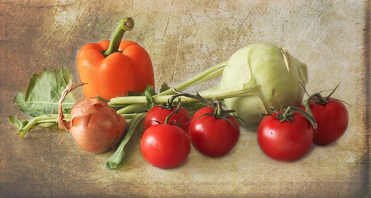 dārzeņi, tomāti, pārtika, garšīgi, Frisch, vegāns, kopnes