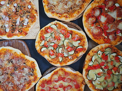 pizzas, Cueza al horno, nutrición, comer, alimentos, delicioso, cocinar