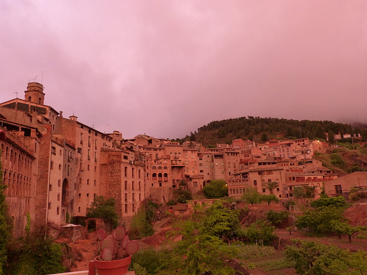 sky, red, people, sunset, landscapes