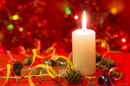 Коледа, свещ, червен, декември, символ, венец, Коледни икони