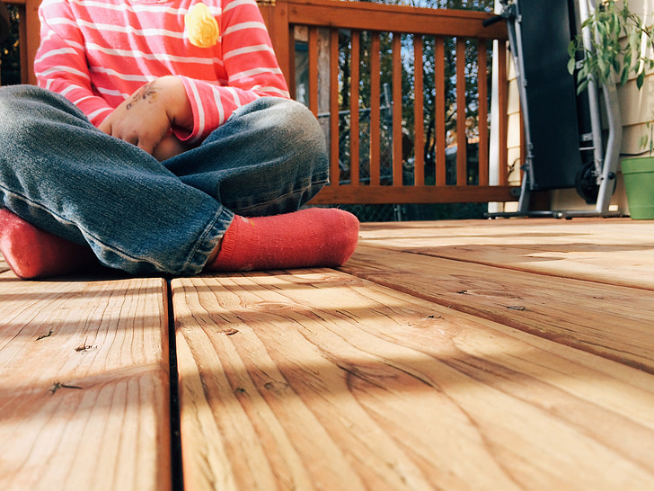 wood, deck, child, kid, porch, backyard
