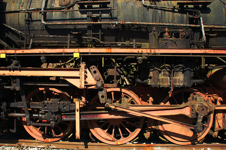 locomotive à vapeur, locomotive, en voiture, véhicules, train, chemin de fer, monument
