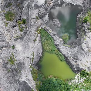 Aerial, photo, rivière, arbres, Lac, eau, vert