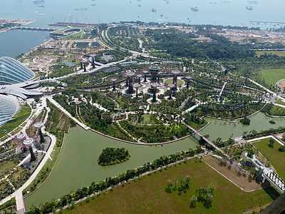 Singapur, Hotely, budova, mesto, rezervované, Port, more