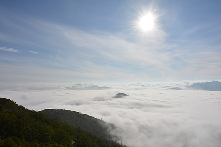 sea of clouds, terrace, hokkaido, cloud, nature, mountain, outdoors