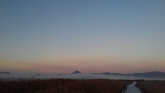 Suncheon Bucht, Dawn, Nebel