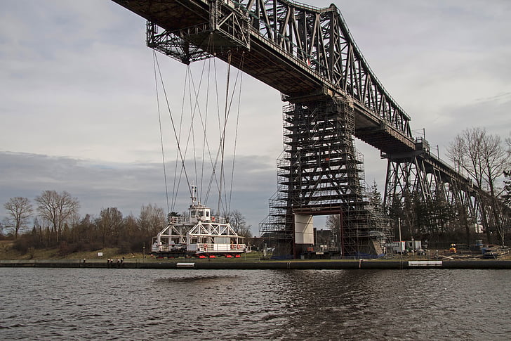 Transporter tiltas, Rendsburg, Šiaurės Amerika, keltas, aukšto tilto, laivybos kelio linijos, NOK