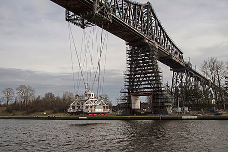 Puente transbordador, Rendsburg, América del norte, ferry, puente alto, Ruta de navegación, NOK