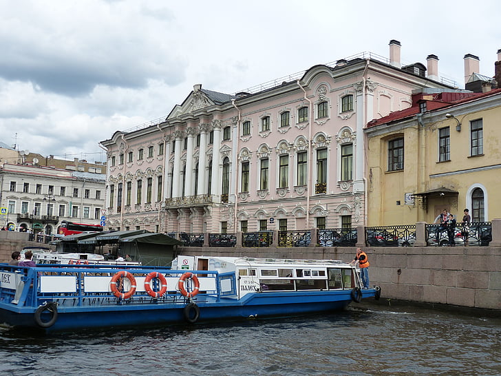 Sankt petersburg, Russie, Saint-Pétersbourg, rivière, canal, marine marchande, navire