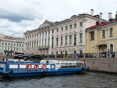 Sankt petersburg, Rusia, San Petersburgo, Río, canal, envío, de la nave