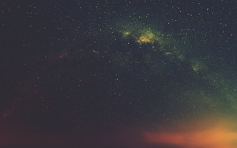 cielo, noche, Galaxia, Vía Láctea, estrellas, negro, fondos