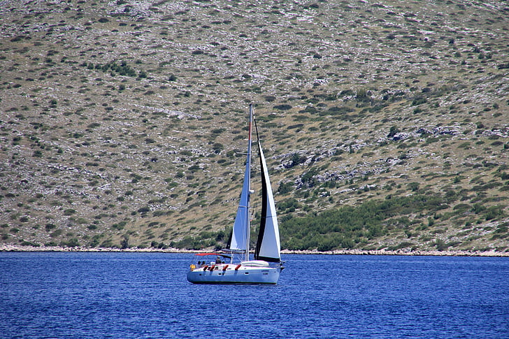 đi thuyền, con tàu, thuyền, buồm tàu, màu xanh, tôi à?, Croatia