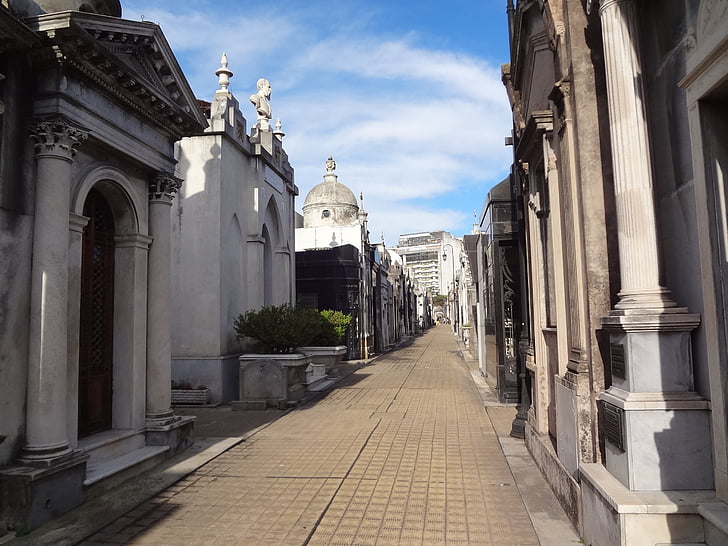 Recoleta гробище, Буенос Айрес, гробници, архитектура, Църква, улица, Европа