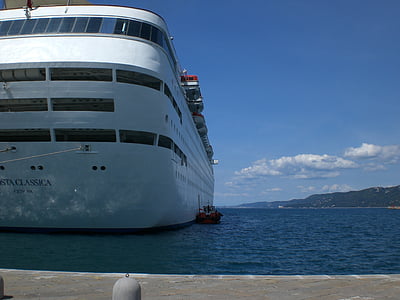 krydstogtskib, Pier, Cruiser, skib, Trieste, port, Italien
