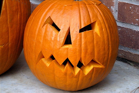 carbassa, Jack-o-lantern, Halloween, por, taronja, octubre, esgarrifós