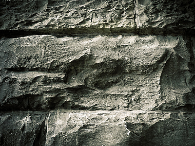 화강암 돌, 돌, 자연, 블랙 화이트, 텍스처, 벽, 그림자