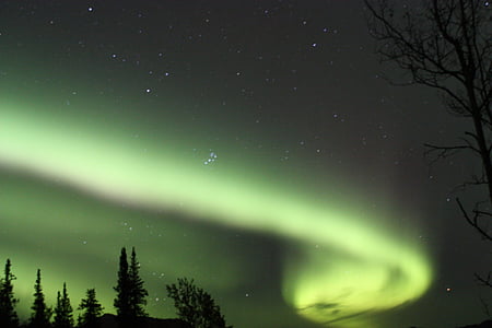aurora boreal, llums del nord, cel, nit, paisatge, natura, fosc