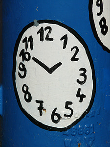 relógio, tempo de, relógio, Ponteiro, tinta, pintado