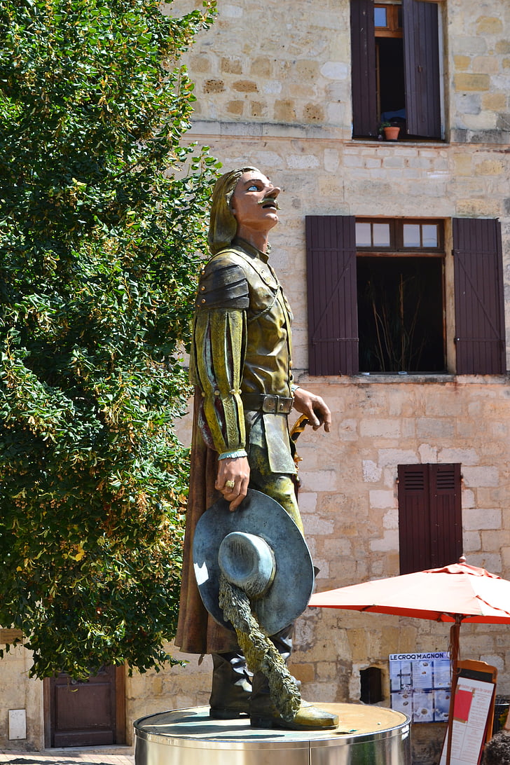 Cyrano de bergerac, Bergerac, Monument, poeta, Dordonya, França