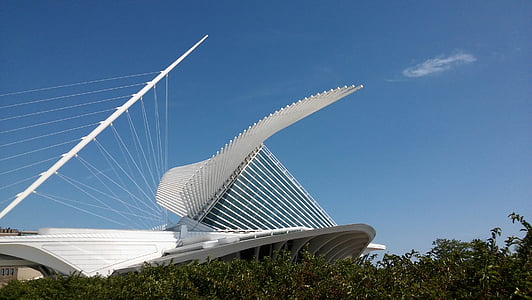 Milwaukee, Musée, Wisconsin, ville, architecture, bâtiment, paysage urbain