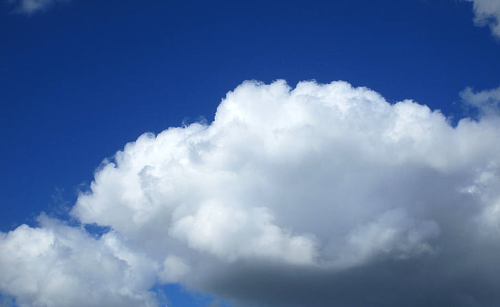 oblak banda, modrá, obloha, počasí, Cumulus, mraky, bílá