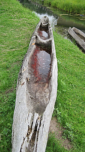kano, et træ, boot, natur, håndlavede, vodka, udskåret