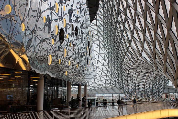 arquitectura, Frankfurt, Perspectiva, interior, centre comercial