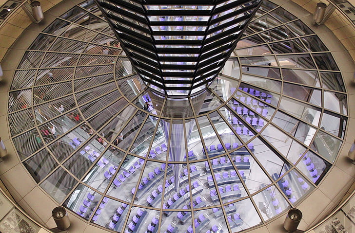 Reichstag, Berlin, kormány, tetőablak (kupola), épület, építészet, üveg