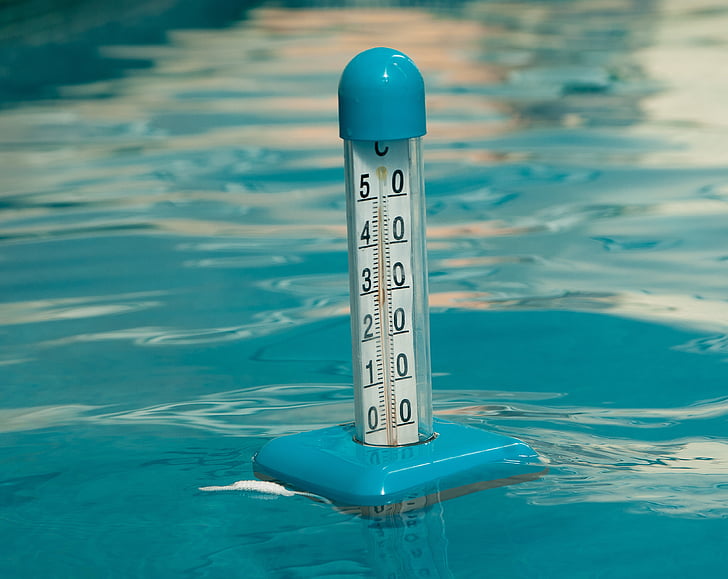 thermomètre de piscine, température, degrés