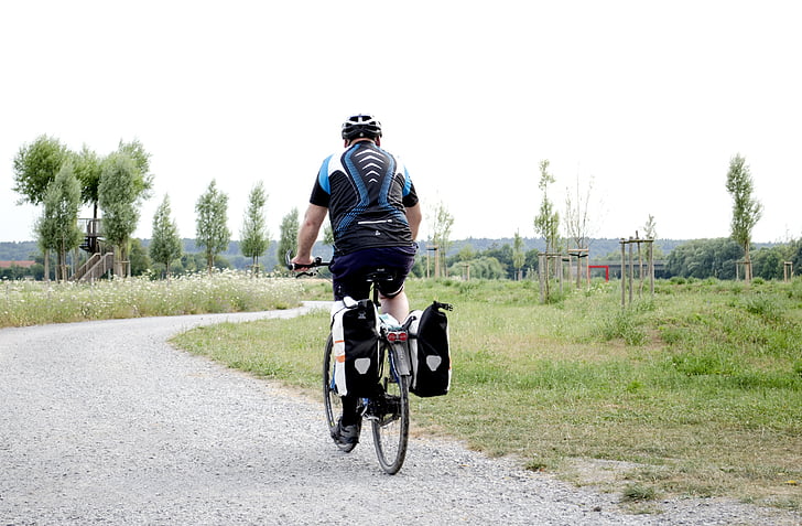 ciclisti, bici, escursioni in bicicletta, Sport, cielo, paesaggio, eccitante